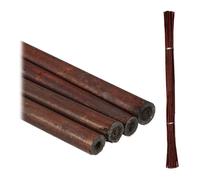Relaxdays Tuteur à tomates, Lot de 25, Pratique et décoratif, Hauteur : 105 cm, pour Le Jardin, Marron foncé
