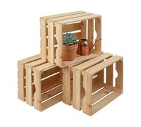 Relaxdays Lot de 3 caisses bois vintage