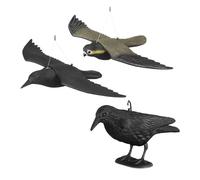 Relaxdays Lot de 3 corbeaux de jardin anti-pigeon