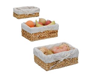 Relaxdays Lot de 3 corbeilles à pain