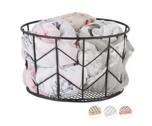 Relaxdays Lot de 3 corbeilles fil de fer en noir