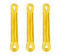 Relaxdays Lot de 3 Cordes à Linge, 20 m, Noyau en Polyester, PVC, Extra Solide, à Tendre, Jaune