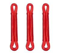Relaxdays Lot de 3 Cordes à Linge, 20 m, Noyau en Polyester, PVC, Extra Solide, à Tendre, Rouge