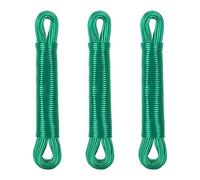 Relaxdays Lot de 3 Cordes à Linge, 20 m, Noyau en Polyester, PVC, Extra Solide, à Tendre, Vert
