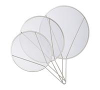 Relaxdays Couvercle Anti-éclaboussures pour poêles, Lot de 3, Acier Inoxydable, diamètre 25, 29, 33 cm, poignée, argenté