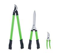 Relaxdays Lot d’Outils de Jardinage, pour Bois Vert, sécateur, cisaille & Taille-haie Manuel, Lame en Acier, Vert