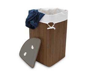 Relaxdays Lot de 3 paniers à linge bambou