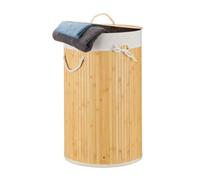 Relaxdays Lot de 3 paniers à linge bambou ronds