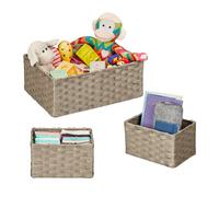 Relaxdays Lot de 3 paniers de rangement