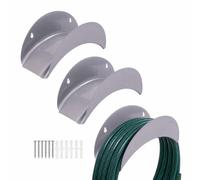 Relaxdays Lot de 3 Supports pour Tuyau d'arrosage, 38 m Max, Argent