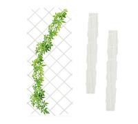 Relaxdays Tuteur à tomates, en lot Pratique de 3, Extensible, Bois de Sapin, pour Le Mur, 180 x 90 cm, Blanc