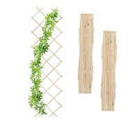 Relaxdays Tuteur à tomates, en lot Pratique de 3, Extensible, Bois de Sapin, pour Le Mur, 180 x 60 cm, Nature