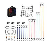 Relaxdays Lot de 30 tendeurs en caoutchou, avec Crochets, Garage, vélo, Sangles universelles, 6 Tailles, Multicolore