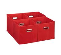 Relaxdays Lot de 4 boîtes de rangement