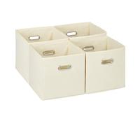 Relaxdays Lot de 4 boîtes de rangement