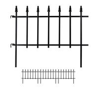 Relaxdays Bordures de Jardin, métal, clôture à Planter, extérieur, 4 éléments, Style Gothique, HxL : 45,5 x 226cm, Noir