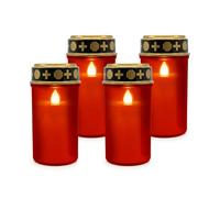 Relaxdays Lot de 4 bougies funéraires LED