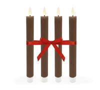 Relaxdays Lot de 4 bougies LED en cire