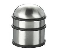 Relaxdays Lot de 4 butoirs de Porte et fenêtres en Acier Inoxydable et Caoutchouc - Hauts et Ronds - Diamètre : 7 cm - Argenté