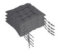 Relaxdays Lot de 4 coussins chaise matelassés