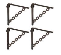 Relaxdays Lot de 4 équerres pour étagères, en Fonte, Design Charmant, H x L x P : 18,5 x 4 x 22 cm chacune, Marron