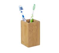 Relaxdays Lot de 4 gobelets brosse à dents bambou