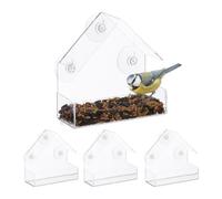 Relaxdays Lot de 4 mangeoires à oiseaux