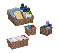 relaxdays Panier de rangement, set de 4 pièces