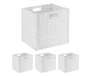Relaxdays Lot de 4 paniers de rangement
