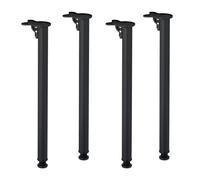 Relaxdays Pied de Table, lot Pratique de 4, pour la Table à Manger ou Le Bureau, H x D : 71 x 5 cm, Noir