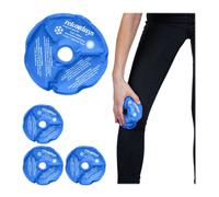 Relaxdays Poches de Gel Genoux, Lot de 4, compresses Effet Chaud ou Froid, réutilisables, Encoche pour la mobilité, Bleu