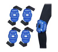 Relaxdays Poches de Gel Genoux, Lot de 4, compresses Effet Chaud ou Froid, réutilisables, avec Fermeture à Scratch, Bleu