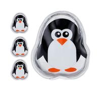Relaxdays Poches de Gel pour Enfants, Lot de 4, compresses à Effet Froid ou Chaud, Gel, réutilisables, Blanc - Noir