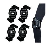 Relaxdays Poches de Gel Genoux, Lot de 4, compresses Effet Chaud ou Froid, réutilisables, avec Fermeture à Scratch, Noir