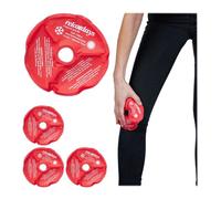 Relaxdays Poches Gel Genoux, Lot de 4, compresses Effet Chaud ou Froid, réutilisables, Encoche pour la mobilité, Rouge