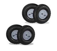 Relaxdays Lot de 4 roues de diable jante en acier