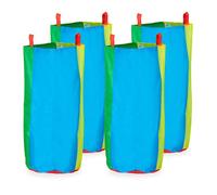 Relaxdays Lot de 4 sacs pour la course en sac, pour l'anniversaire de votre enfant, polyester, multicolore