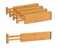 Relaxdays Lot de 4 séparateurs tiroirs bambou