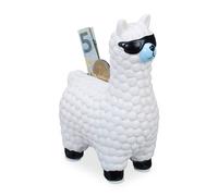 Relaxdays Lot de 4 tirelires lama lunettes soleil