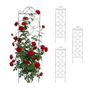Relaxdays Lot de 4 Treillis en métal pour Plantes grimpantes, Jardin, 116 x 31,5 cm, Noir
