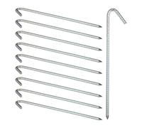 Relaxdays Piquets de Fixation Sol XL, Lot de 40, Sardines, Acier galvanisé, Tente, 39 cm, Acier électrozingué, argenté
