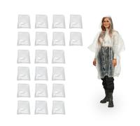 Relaxdays Lot de 40 ponchos jetables transparents