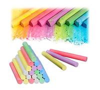 Relaxdays Lot de 480 craies rondes pour tableau et rue en 6 couleurs, pour enfants et enseignants, diamètre : 9 mm, multicolore
