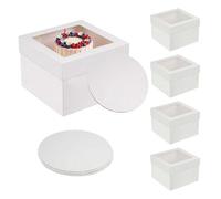 Relaxdays Boîtes à gâteaux fenêtre & plateaux