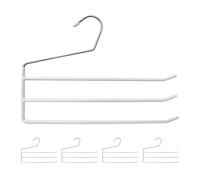 Relaxdays Lot de 5 cintres pour Jupes, 3 Barres antidérapantes, métal et PVC