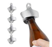 Relaxdays Lot de 5 décapsuleurs muraux, ouvre-bière Stable à Visser, ouvre-Bouteille pour Le Bar, métal, argenté