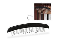 Relaxdays Lot de 5 porte-ceintures bois noirs