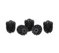 Relaxdays Lot de 5 têtes de brosse de toilette, brosses de toilette en vrac avec fil 12 mm, tête de brosse de rechange diamètre 8 cm, noire, 8 x 8 x 9 cm