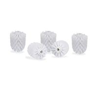 Relaxdays Lot de 5 têtes de brosse de toilette, brosses de toilette en vrac, fil de 12 mm, tête de brosse de rechange diamètre 7 cm, blanche