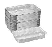 Relaxdays Barquette en Aluminium, lot Pratique de 50, Forme rectangulaire, L x P : 31 x 21 cm, argentée